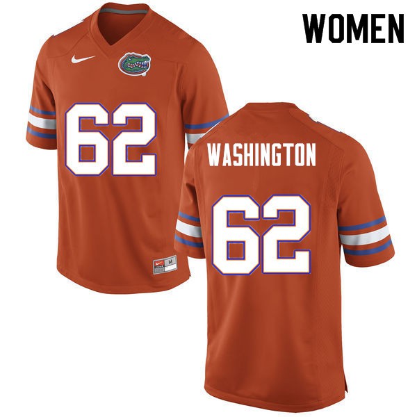 Women #62 James Washington Florida Gators College Football Jersey Orange